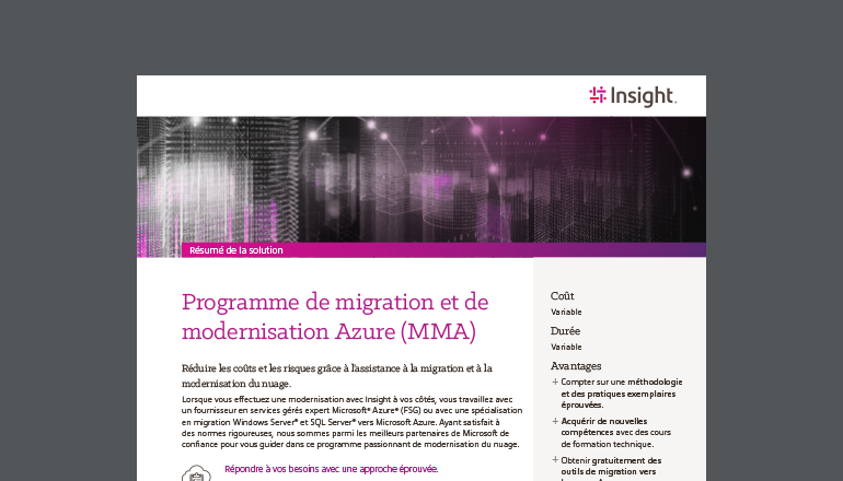 Article Programme de migration et de modernisation Azure (MMA) Image