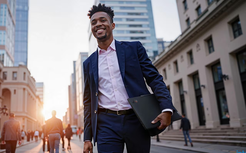Man walking on street