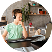 A person using the computer comfortably