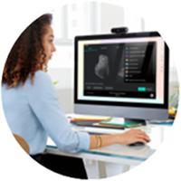 Woman using a computer