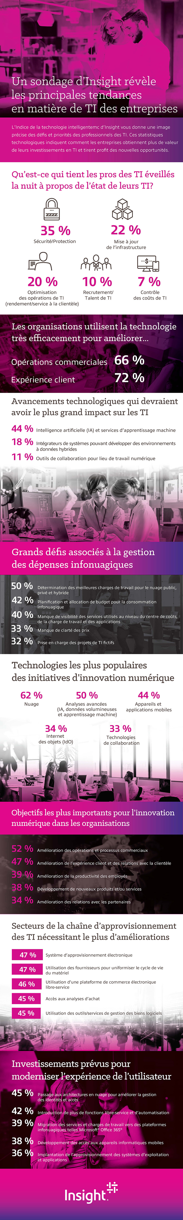 Infographic displaying Insight Survey Reveals Top Enterprise IT Trends. Translated below.