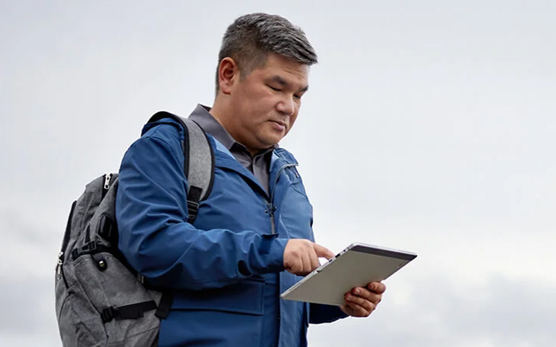 Man holding a tablet