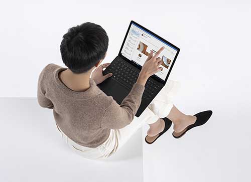 Surface Laptop on lap
