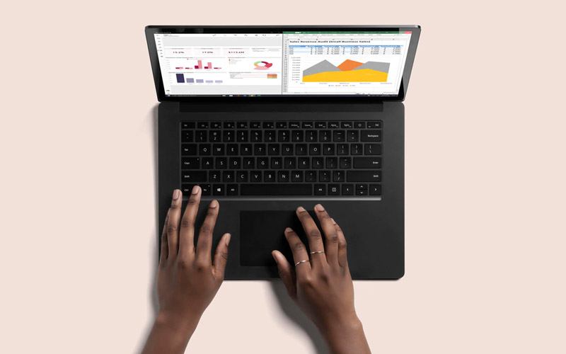 Microsoft Surface Birdseye on table