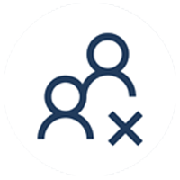 Two stick figures with a cross