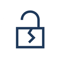 Broken padlock