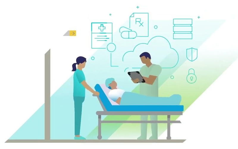 Clipart cartoon of person in hospital