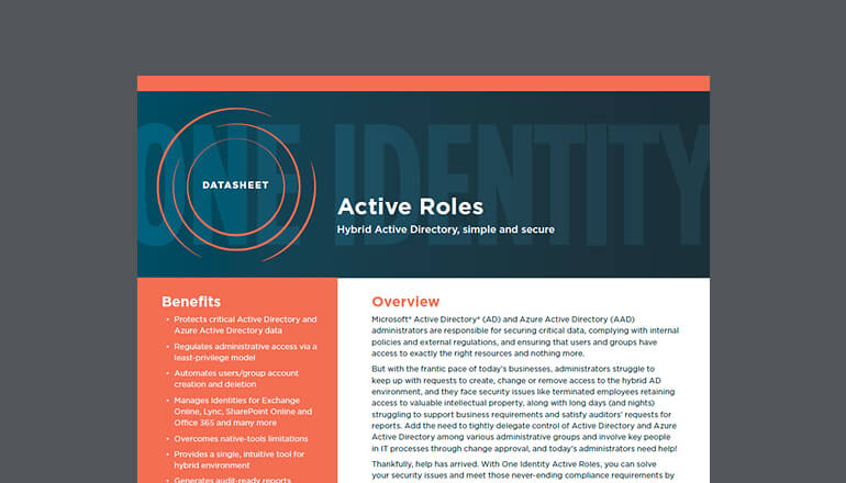 Article Active Roles: Hybrid Active Directory, Simple and Secure Image