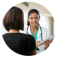 Doctor with patient