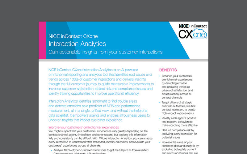 Article CXone Interaction Analytics  Image