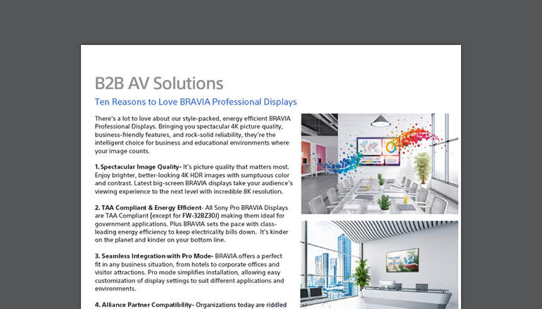 Article Ten Reasons to Love BRAVIA Professional Displays Image