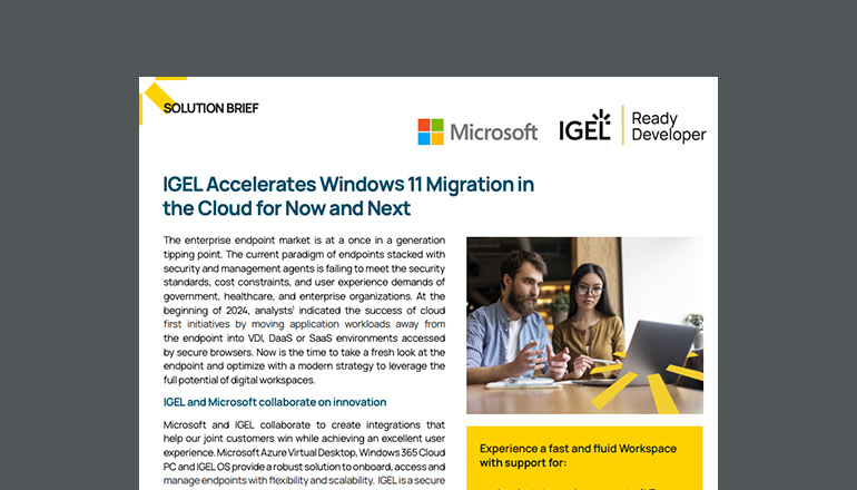 Article IGEL Accelerates Windows 11 Migration in the Cloud  Image