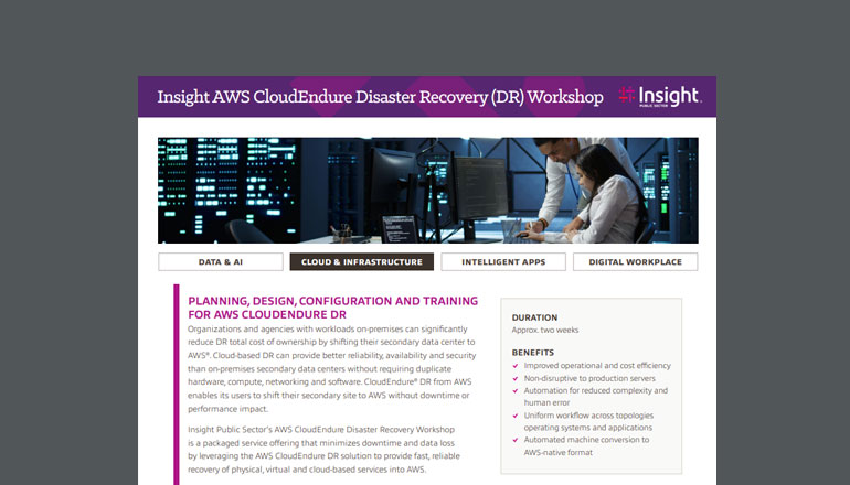 Article Insight AWS CloudEndure Disaster Recovery (DR) Workshop Image