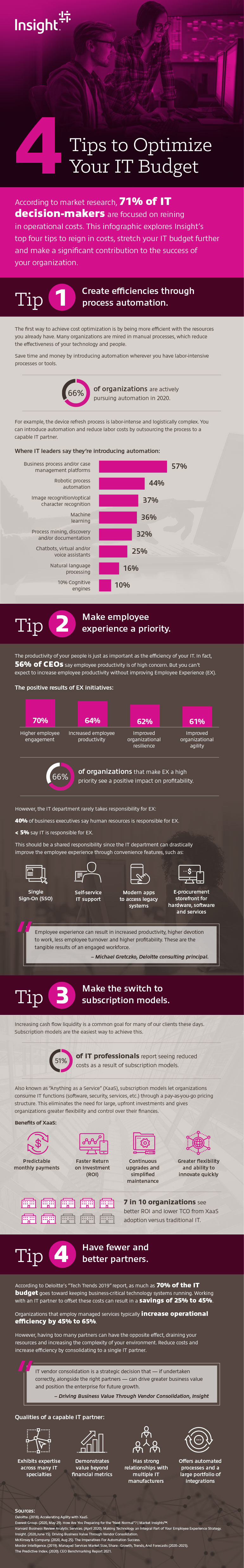 4 Tips to Optimize Your IT Budget  infographic as translated below.