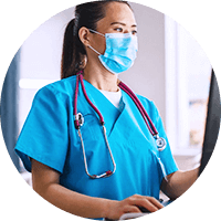 Healthcare worker working at the hospital