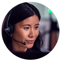 Woman using EPOS headset