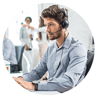 Two dedicated software experts using computer
