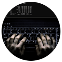 Hands typing on keyboard