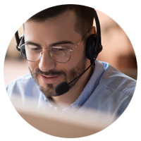 Businessman on headset