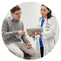 Doctor talking to the patient