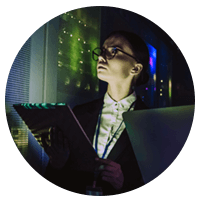 Professional IT engineer with tablet manages technology in data center