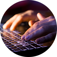 Professional using laptop