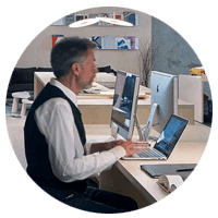 Business man using computer
