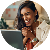 Woman using laptop
