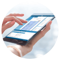 Datawatch screenshot of software displayed on mobile phone or tablet