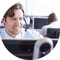 Support technician takes calls