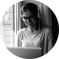 Woman using a laptop