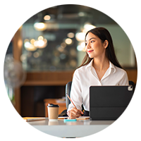 Woman using laptop