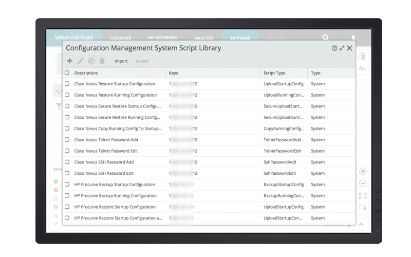 Ipswitch Configuration Management screen