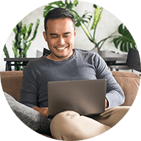 Male using a laptop
