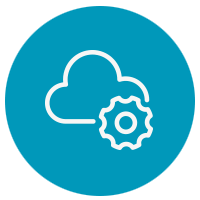 Blue cloud settings graphic