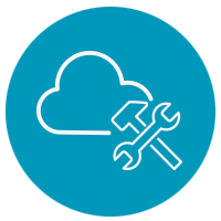 Blue cloud repair graphic
