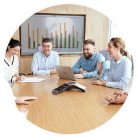 Team collaborating with each other