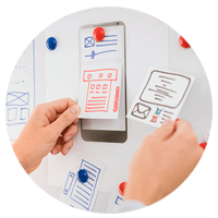 working with cut outs to create innovative app design