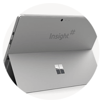 Surface Pro 4 with company logo etching on the back case of device