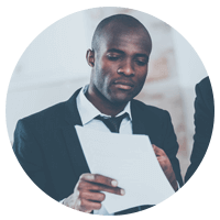 Business manager reviews assets