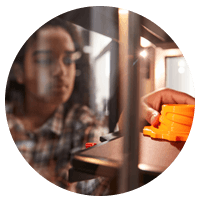 Student working with 3d printer