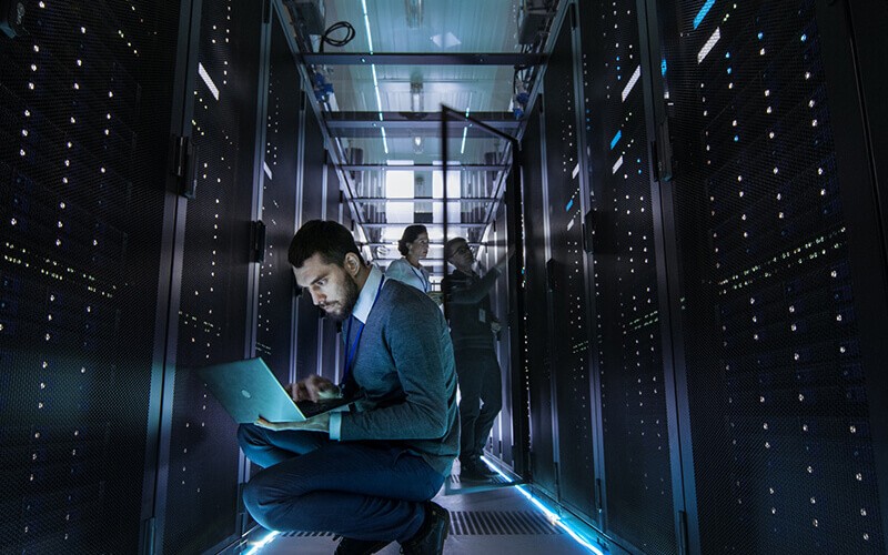 Evolve with the changing data landscape. Business professional on tablet computer