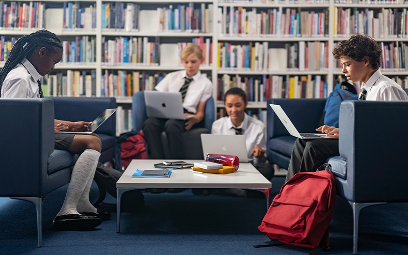 Mac for education students in library