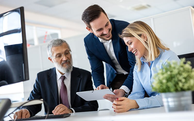 Perfect for organizations of all sizes, Cisco AntConnect™ protects sensitive data Professionals sharing ideas on a tablet