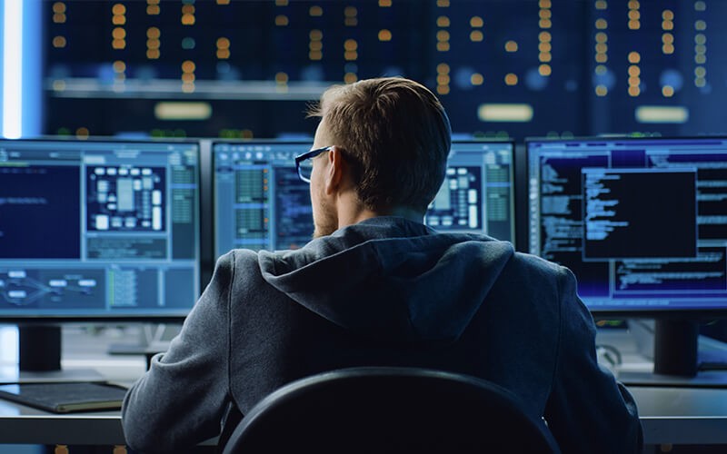 Enable higher performance, cost efficiency and a better application experience with Fortinet. Man working in security network