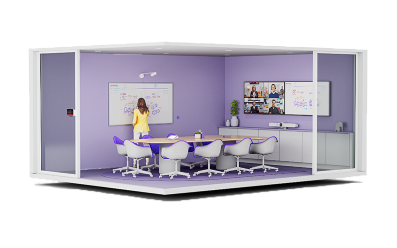 Logitech Advanced Video Conferencing board room meeting, teleconferencing