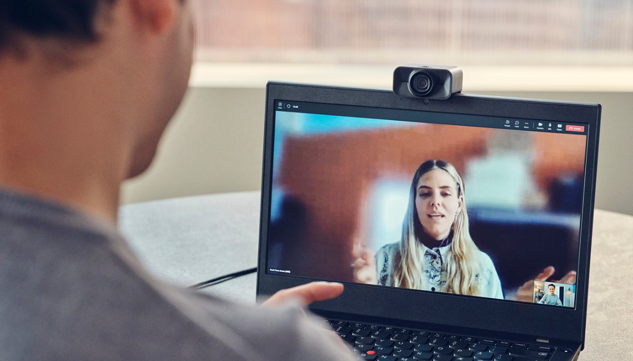 personal webcam user on laptop