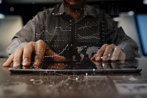 World class security from Mimecast man using tablet device to control data flow