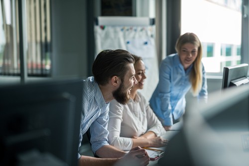 Strengthen the last line of defence Colleagues chatting in office