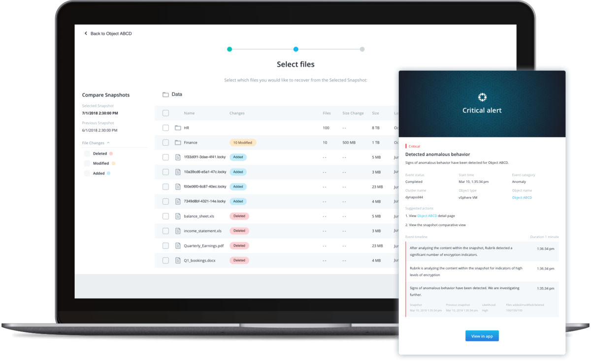 Radar recovery from Rubrik